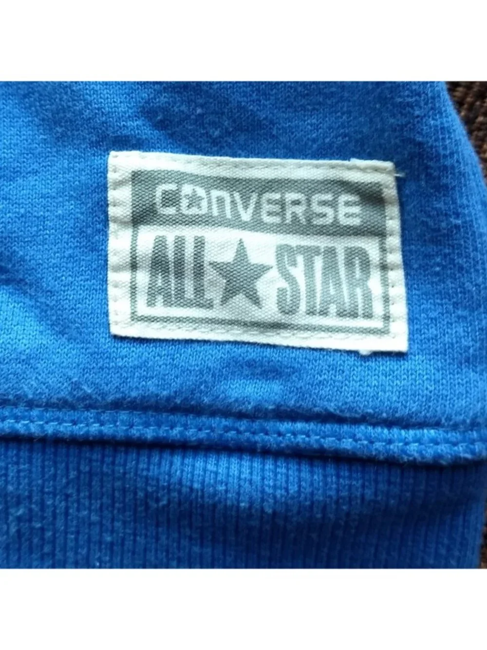 Converse All Star Blue Hooded Short Sleeve Sweatshirt Size Large